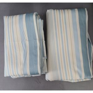 Target Home Two Panel Blue and Cream Striped Curtains
